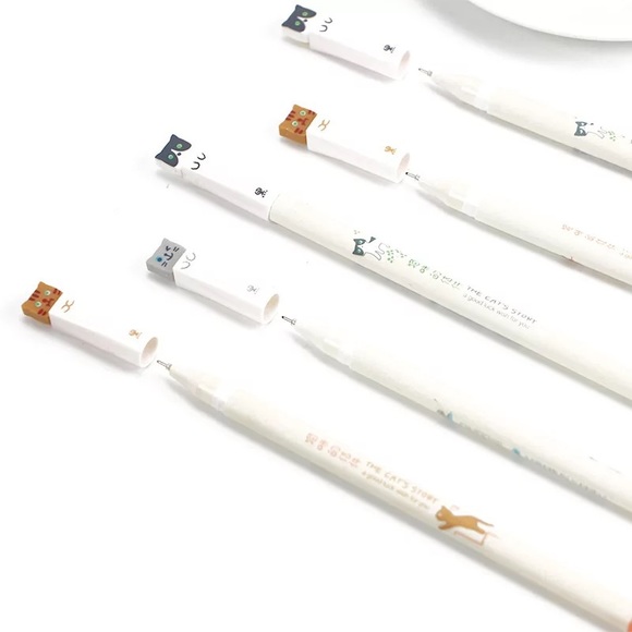 🌺 5/$25 Sale 🌺 NWT 12 pcs unique cute cat gel pens - Picture 5 of 6